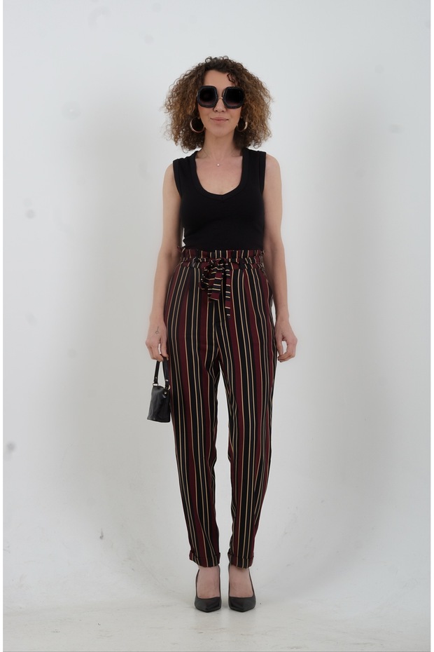 Striped Carrot Trousers