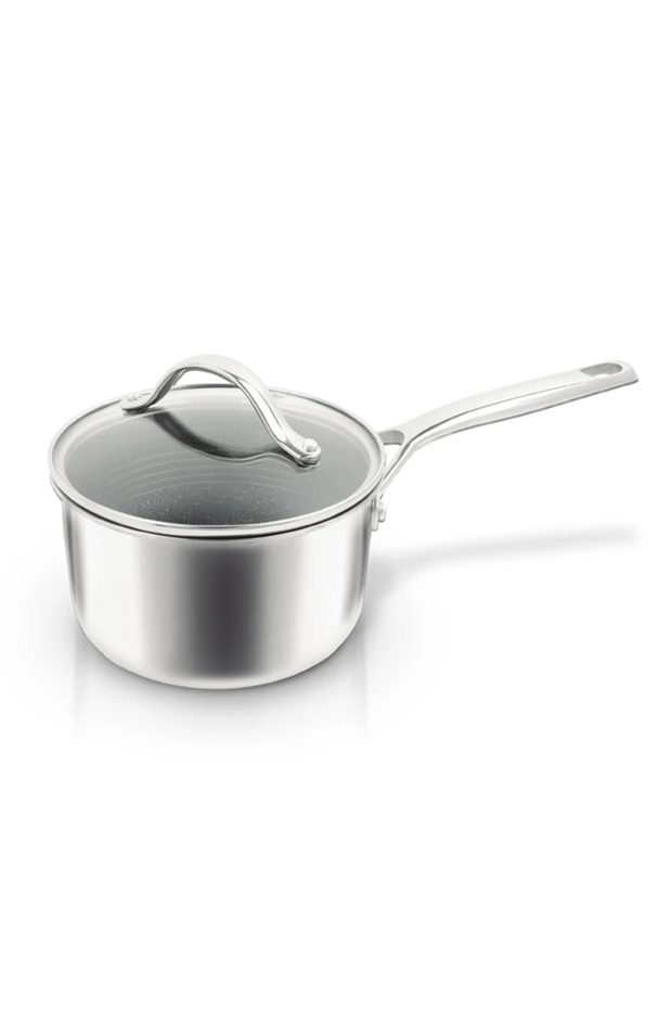 Silver Pro Series 16cm Sauce Pot 1.8L with Glass Lid
