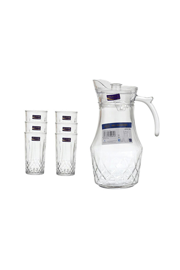 Glass Water Jug Set, 7 pcs