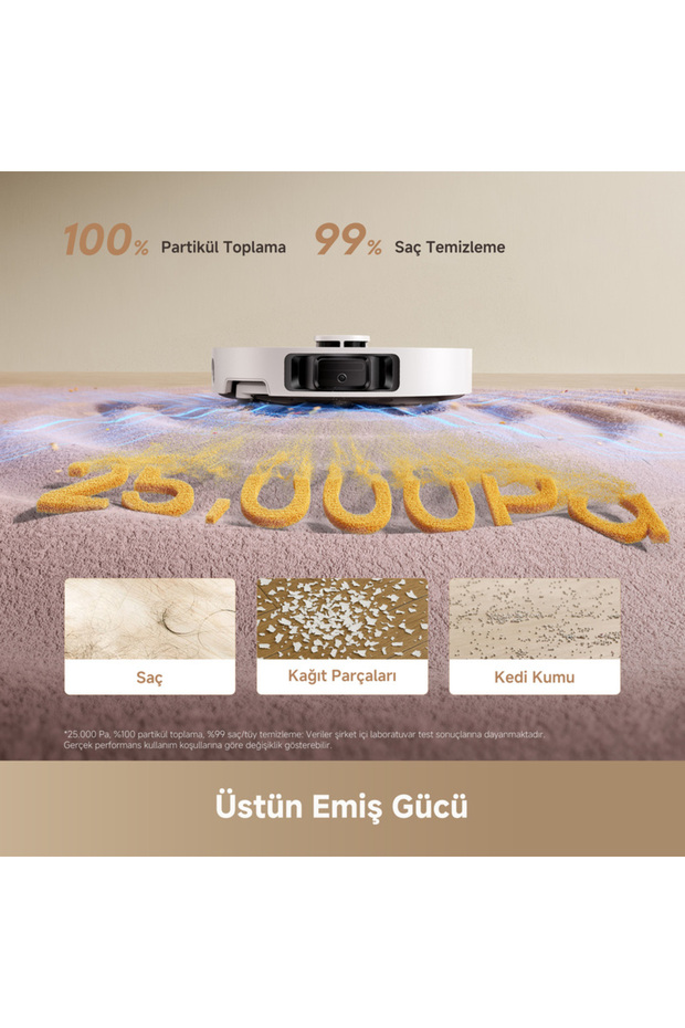 L50 Ultra CE Robot Süpürge Beyaz, 25.000Pa Emiş Gücü - 3
