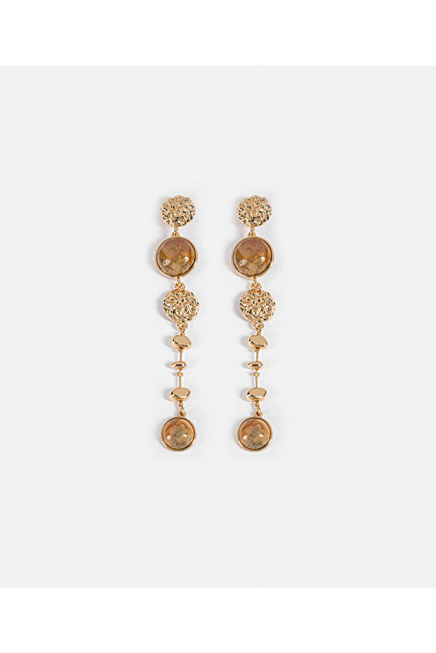 Combined Stone Dangle Earrings