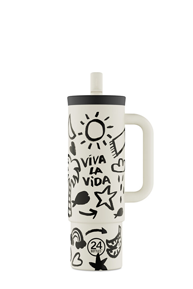 Straw Cup Viva La Vida Stainless Steel Thermos with Straw 800 ml