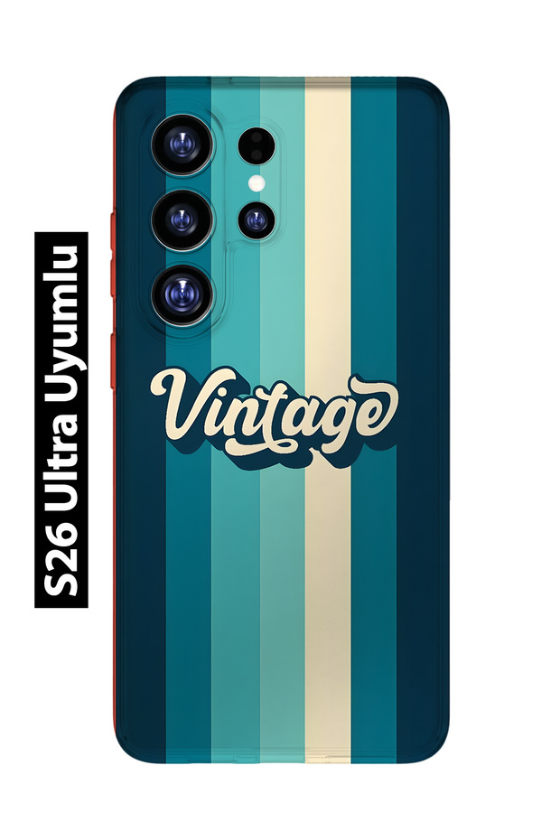 Samsung Galaxy S26 Ultra Compatible Vintage Patterned Transparent Phone Case