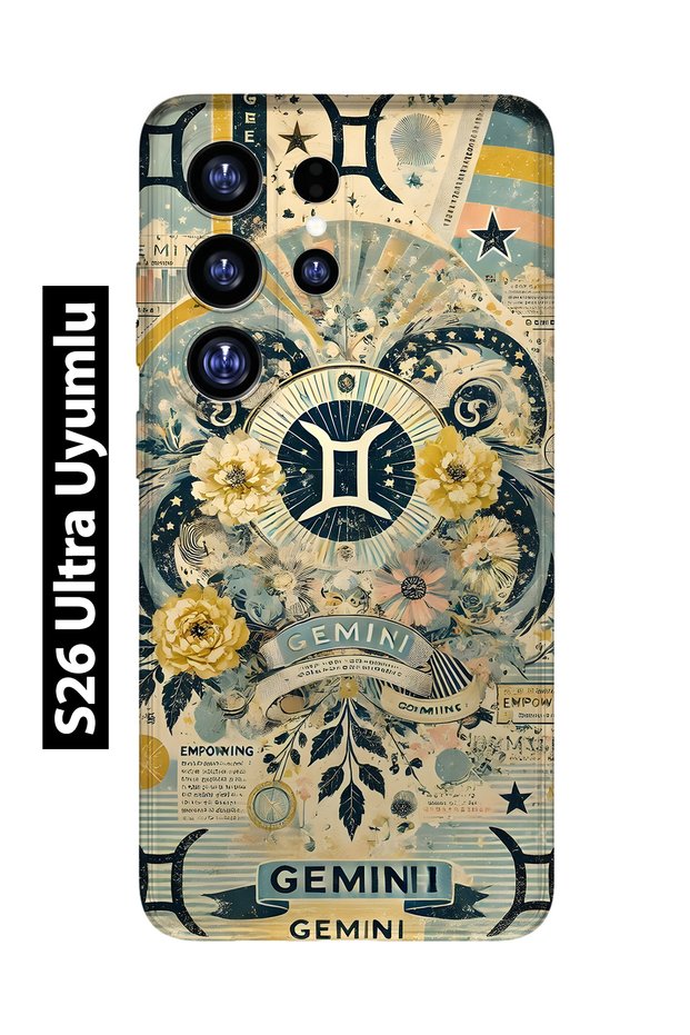 Samsung Galaxy S26 Ultra Compatible Gemini Patterned Transparent Phone Case
