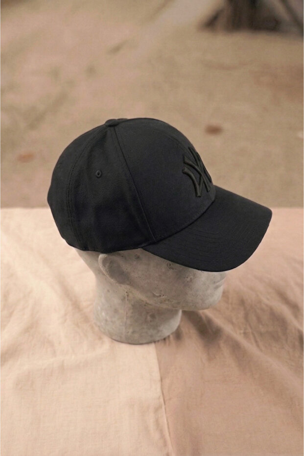 Thermohis Siyah Unisex Gabardin Kumaş Kadın Şapka Erkek Şapka Yazlık Şapka