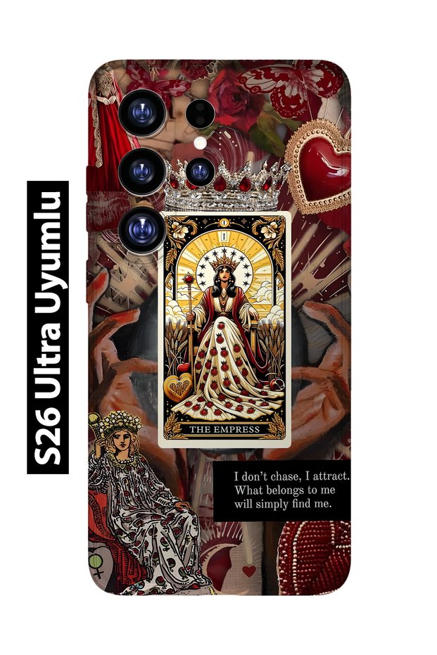 Samsung Galaxy S26 Ultra Compatible the Empress Queen Tarot Pattern Transparent Phone Case