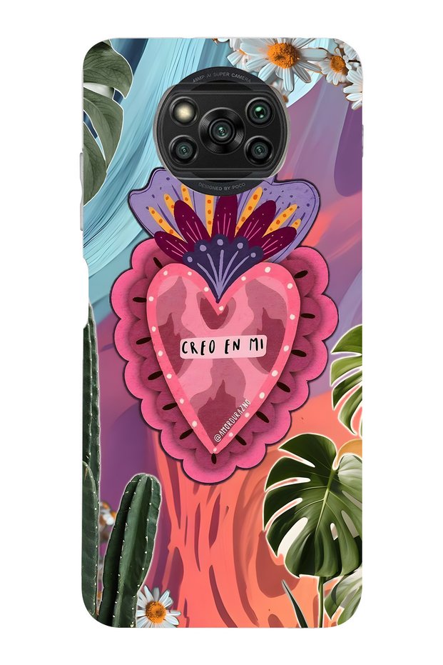 Poco X3 Nfc / X3 Pro Compatible Colorful Heart and Flower Pattern Transparent Phone Case
