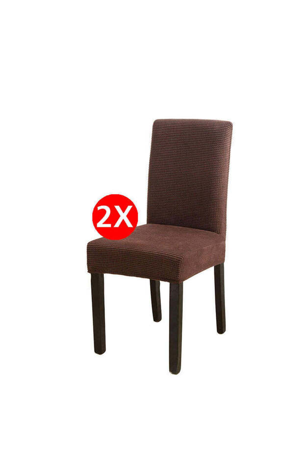 Set 2 huse scaun Sofazip, material microfibră, culoare maro - 1