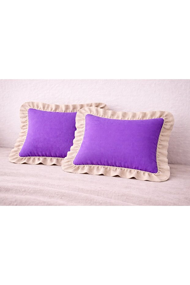 Natural Elegance Series – 2-Piece Ruffled Buldan Linen Head Pillow
