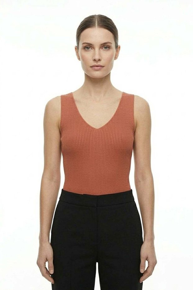 Women's Premium Salmon Knitwear Body Flexible Full Lycra V-Neck Summer Athlete T-Shirt