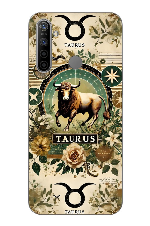 Realme 5I / 6I / C3 Compatible Taurus Patterned Transparent Phone Case