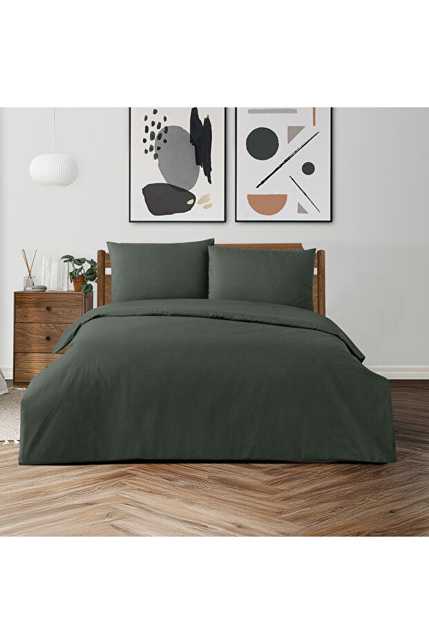 Freesia Single Ranforce Duvet Cover Set Khaki (2 Pieces) 160X220/50X70 Khaki