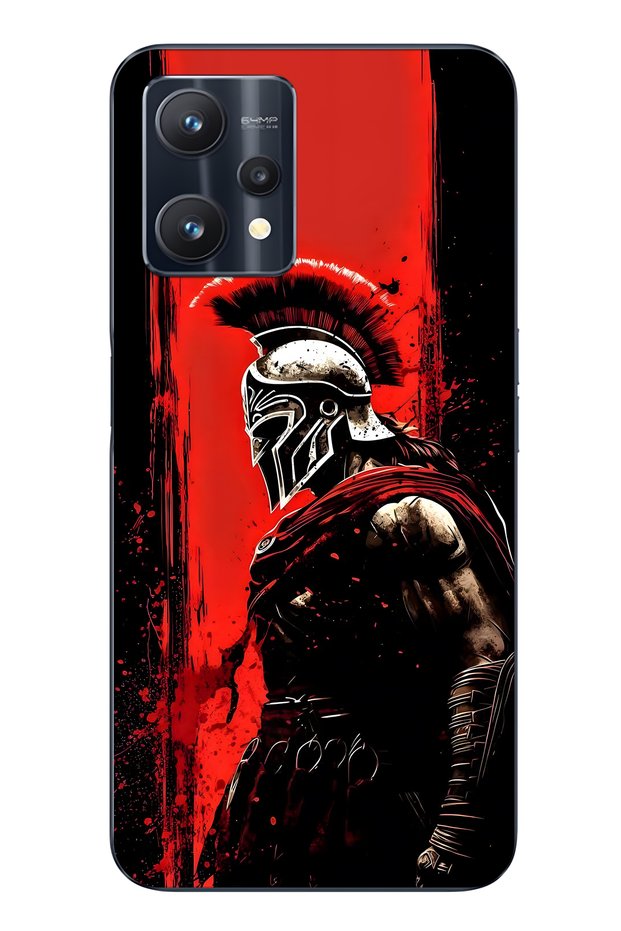 Realme 9 Pro Compatible Warrior Sparta Patterned Transparent Phone Case