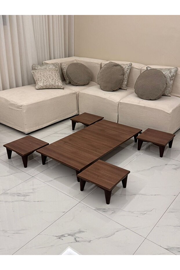 طقم طاولات مستطيل مع 4 خدمة - 1