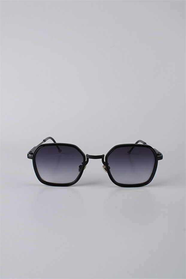 Black Framed Geometric Unisex Sunglasses Gg25Mp3423R01