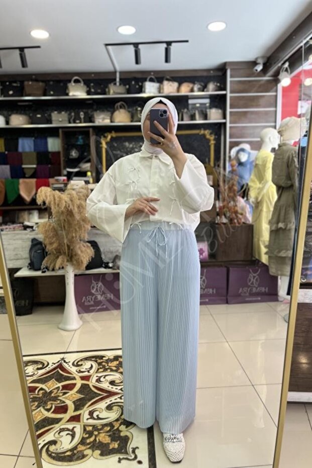 Pleated Chiffon Trousers