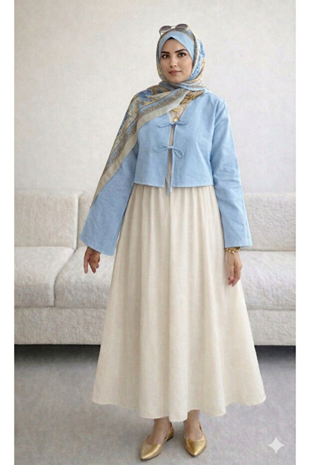 Tie-Up Skirt Top Kimono Shirt