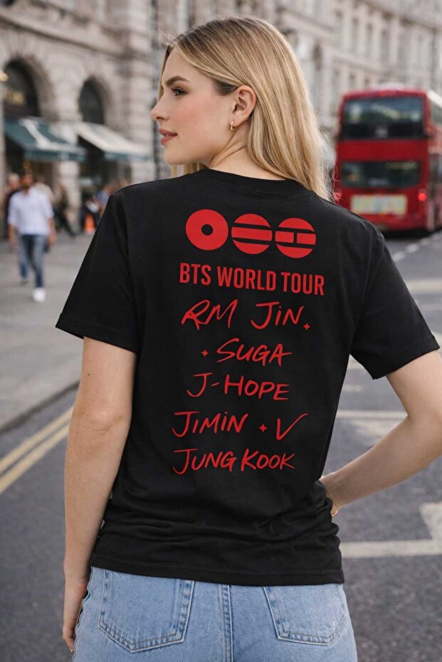تيشيرت كبير الحجم مطبوع عليه Arirang World Tour BTS