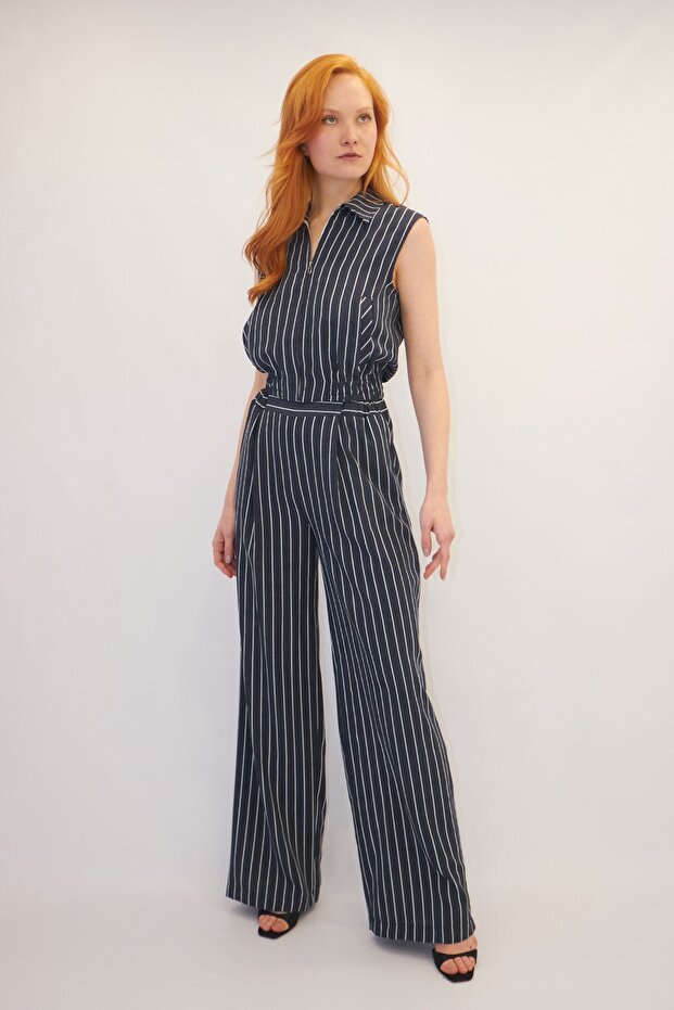 Striped Suit Navy Blue