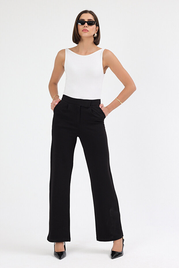 Women's Oversize Quality Lycra Velcro Closure Palazzo Trousers