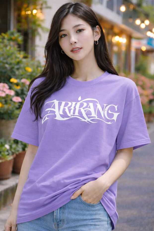 تيشيرت كبير الحجم مطبوع عليه Arirang World Tour BTS