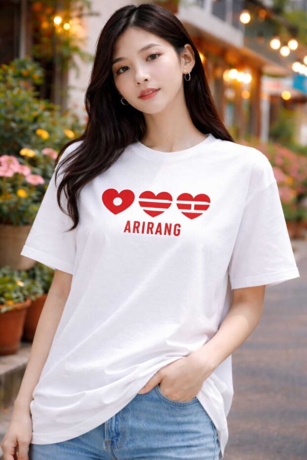 تيشيرت كبير الحجم مطبوع عليه Arirang World Tour BTS