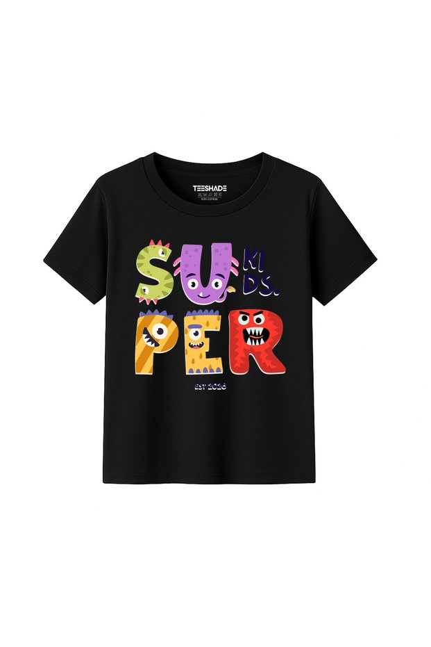 Cute Super Kids Dino T-Shirt for Unisex Kids – 100% Cotton Multiple Colors – Sizes 0-16 Years