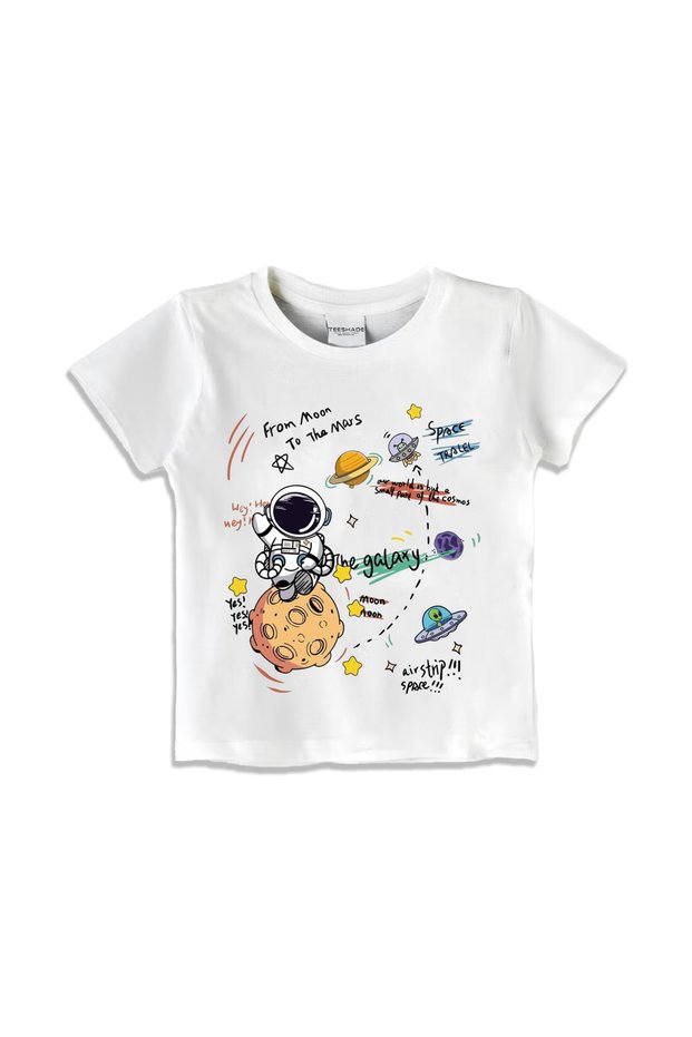 Galaxy Explorer Little Astronaut T-Shirt for Unisex Kids 100% Cotton Sizes 0-16 Years