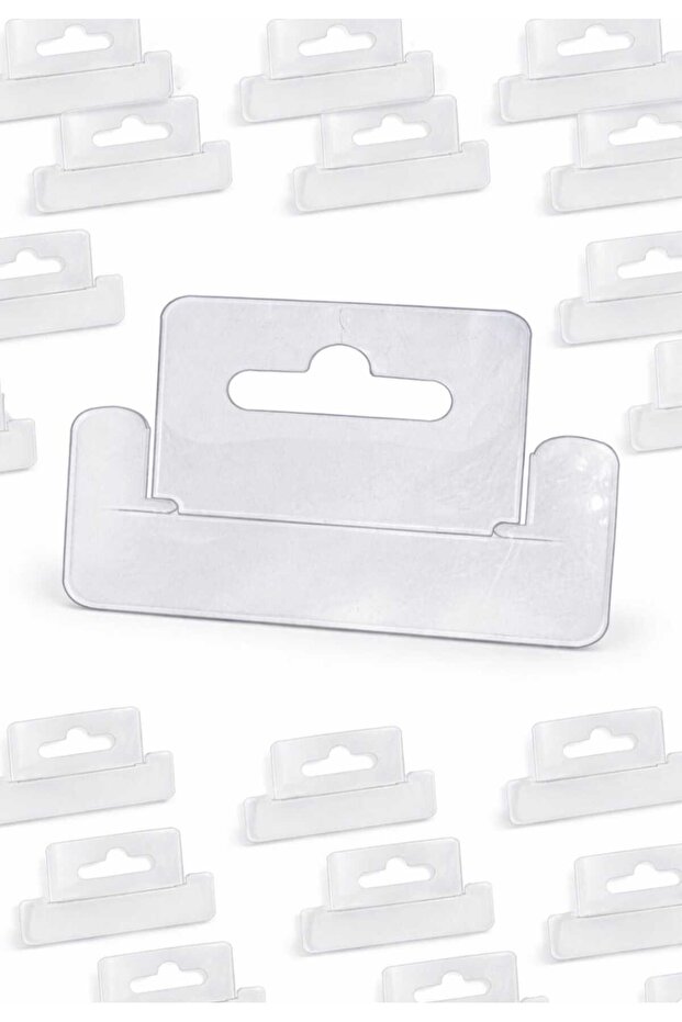 Transparent Pvc Hanger Bracket Product Display Hanger Clip (Compatible with Metal Rod) 50 Pcs