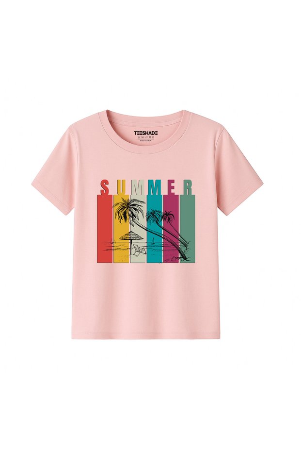 Summer Sunset T-Shirt for Unisex Kids – 100% Cotton Multiple Colors – Sizes 0-16 Years