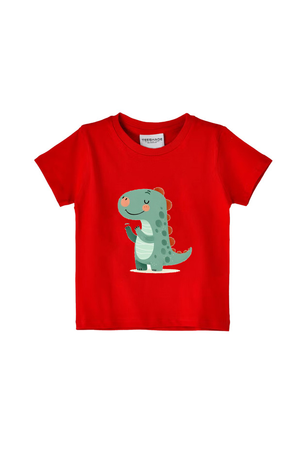 Green Cute Dino T-Shirt for Unisex Kids – 100% Cotton Multiple Colors – Sizes 0-16 Years