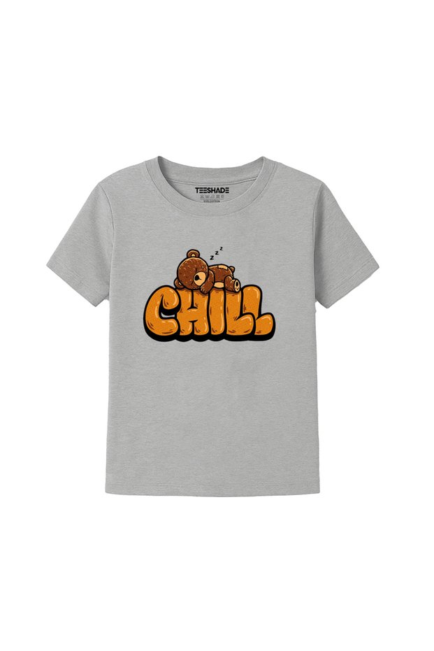 Chill Bear T-Shirt for Unisex Kids – 100% Cotton Multiple Colors – Sizes 0-16 Years