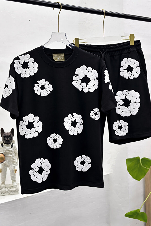 Urban Contrast Patterned Comfortable Unisex Set – Men's & Women's Casual Stylish Combination