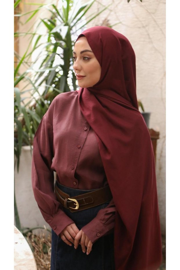 Caz Ayrobin Şal Bordo