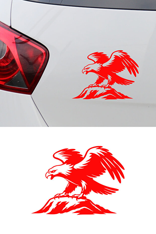 Eagle Car Sticker - Sticker with Eagle and Mountain Figures - Car Engine Sticker 15X11Cm