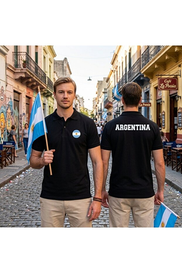 Argentina Arjanti̇n Polo Collar T-Shirt
