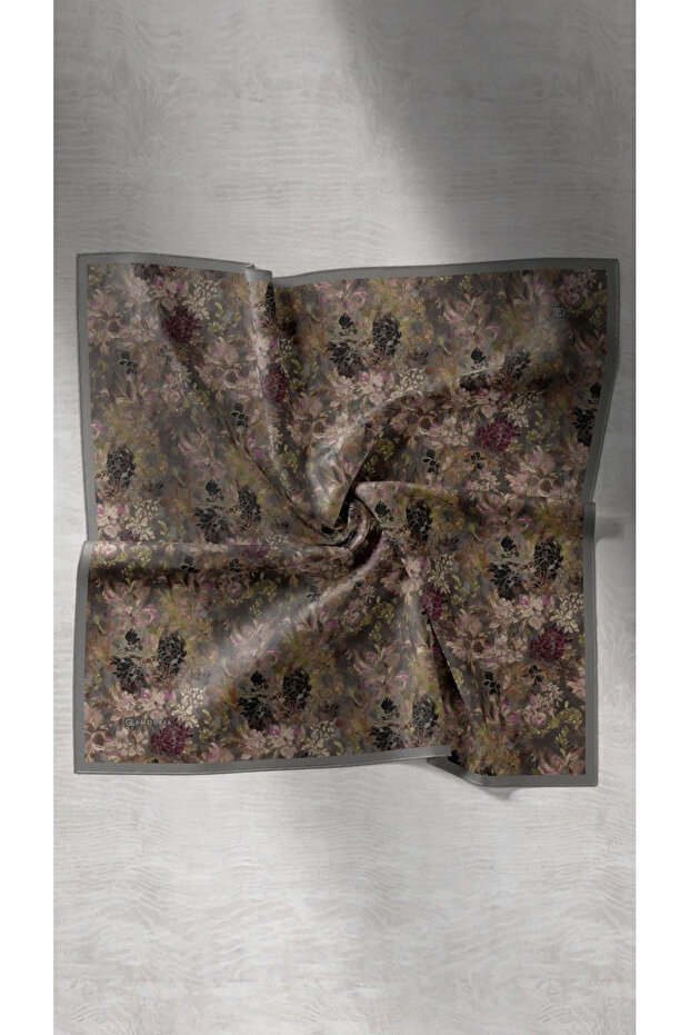 Carmela Patterned Scarf Gray