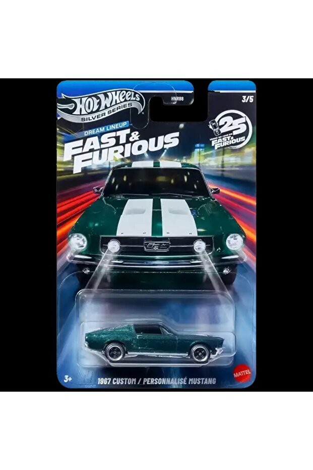 Fast and Furious 1967 Custom Mustang Silver Series Metal Car