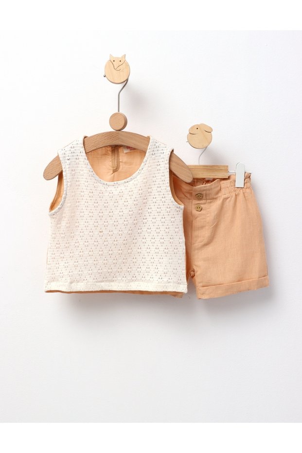 Set Crop Top Lili, model bej