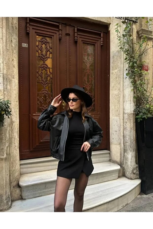 BOMBER LEATHER JACKET - 2