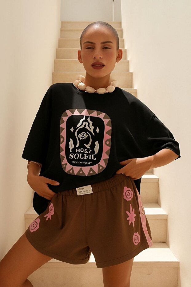 Tibrail Printed T-Shirt Oversized Unisex T-Shirt 2Pv1