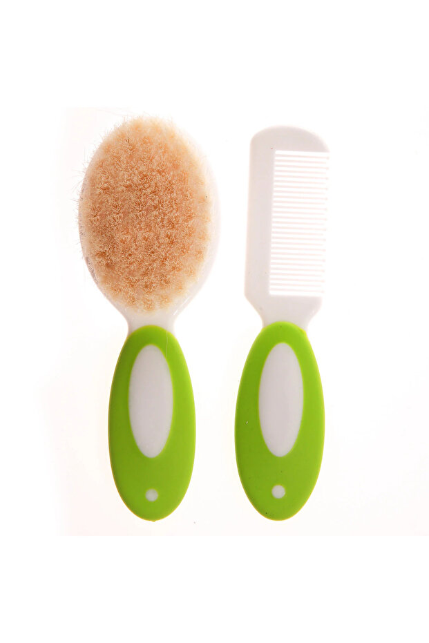 Natural Bristle Brush and Comb Set for Children