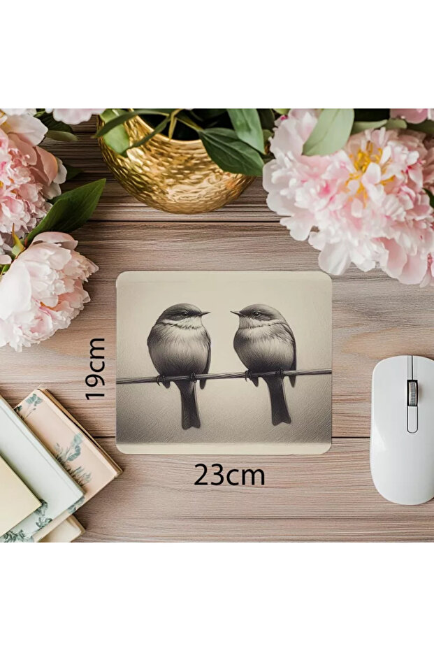 لوحة ماوس بطابع طبيعي على طراز الرصاص - 19 × 23 سم 2 مم مستطيلة مطبوعة مستوردة