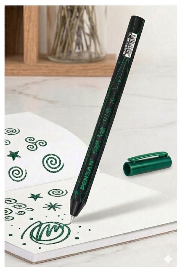 Glitter Ballpoint Pen 1 Piece Pensan Jely Glitter Pilot Pen Ergonomic Grip Soft Writing Black Notebook