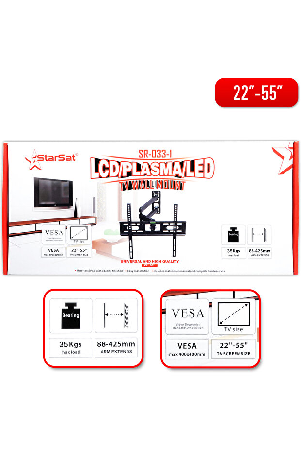 033-1 TV Wall Mount (22"-55")