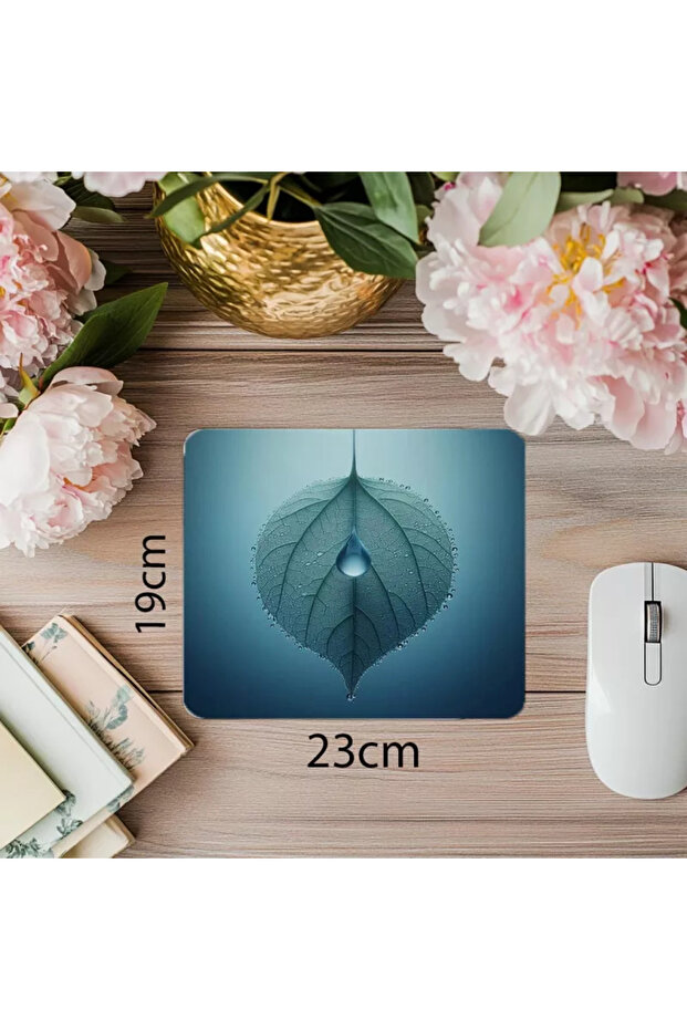لوحة ماوس على شكل قطرة طبيعية بطيئة الحركة - 19 × 23 سم 2 مم مستطيلة مطبوعة مستوردة