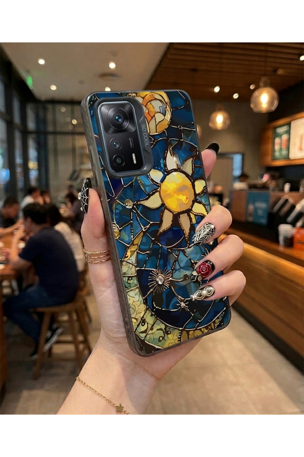Redmi Note 11 Pro 4g Compatible Moon Sun Print Pattern Shock Absorbing Phone Case Mk01A