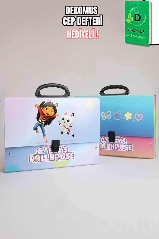 X Dekomus Licensed Gabby's Dollhouse Handle Bag Single Piece "Dekomus Pocket Notebook with Gift"