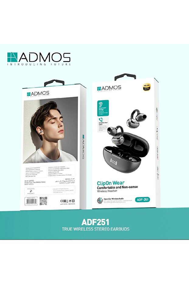 ADF-251 Clip-On Wireless Earbuds