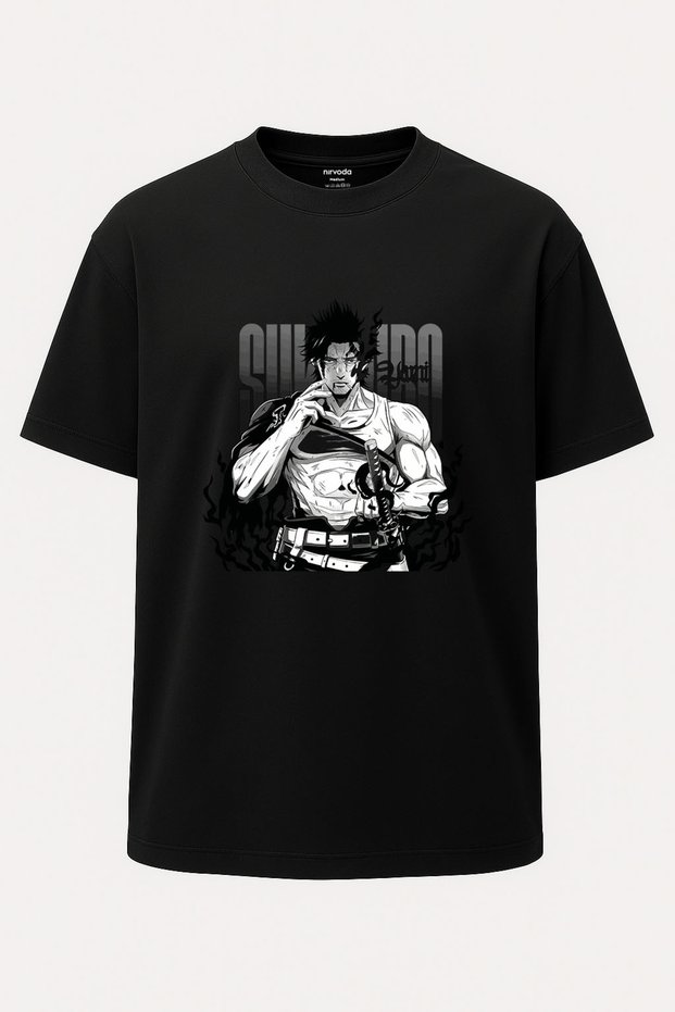 Oversize Yami Sukehiro Black Clover Printed T-Shirt - Wide Fit